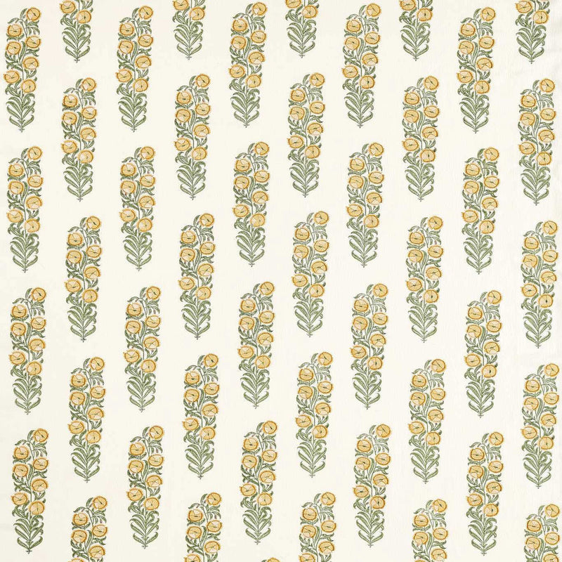 322791 Sanganeri Block Print Indienne Primrose/Evergreen Fabric by Zoffany