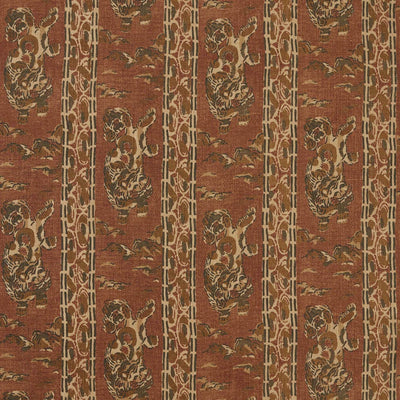 Tibetan Tiger Stripe Rare Textiles Russet Fabric by Zoffany