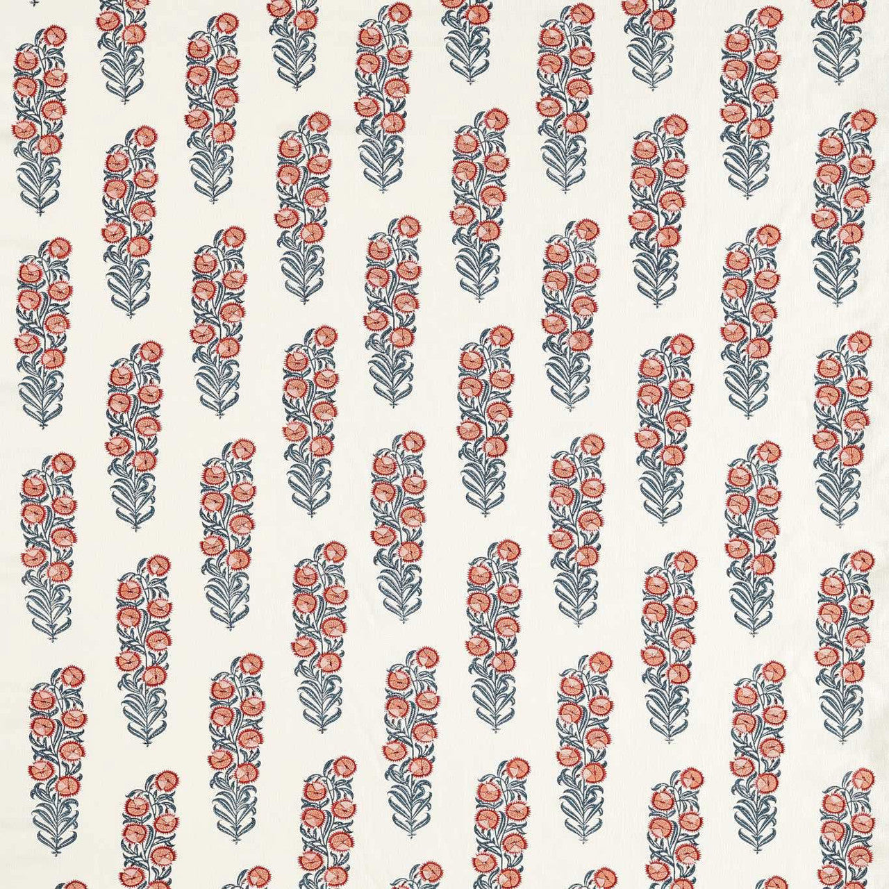 322800 Sanganeri Block Print Indienne Indigo/Madder Fabric by Zoffany