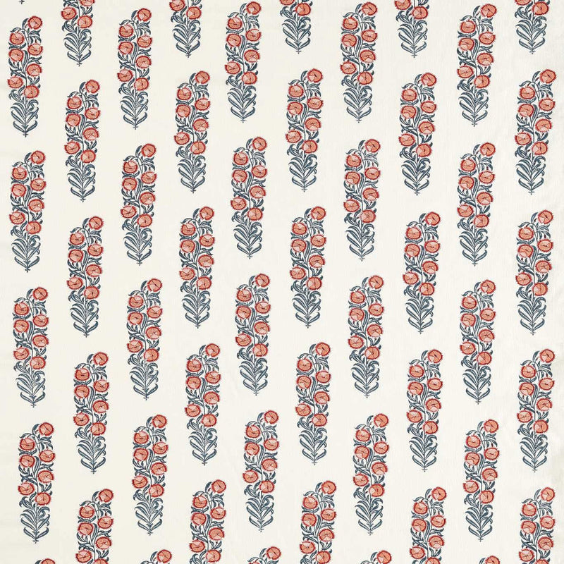 322800 Sanganeri Block Print Indienne Indigo/Madder Fabric by Zoffany