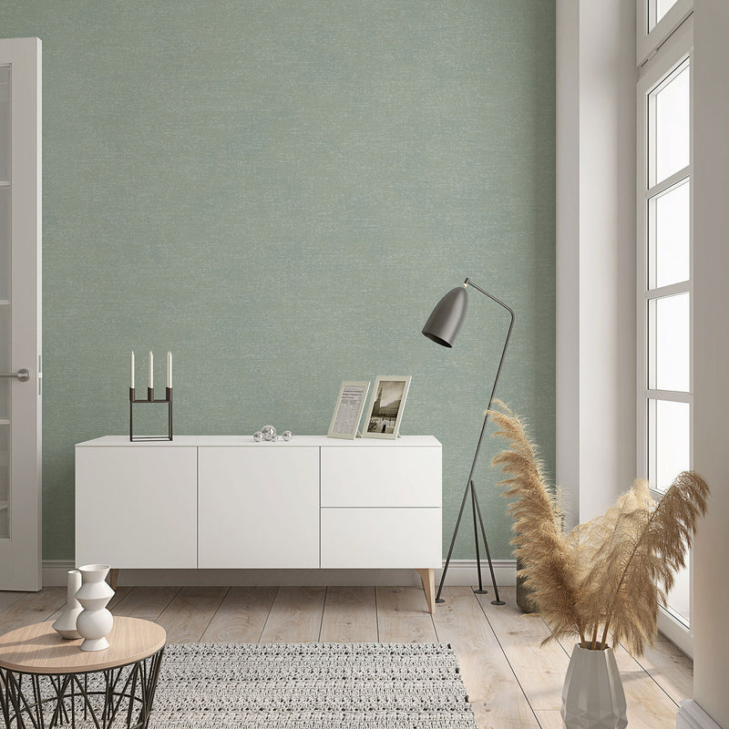 32415 Plain Texture Flora Green Wallpaper By Galerie