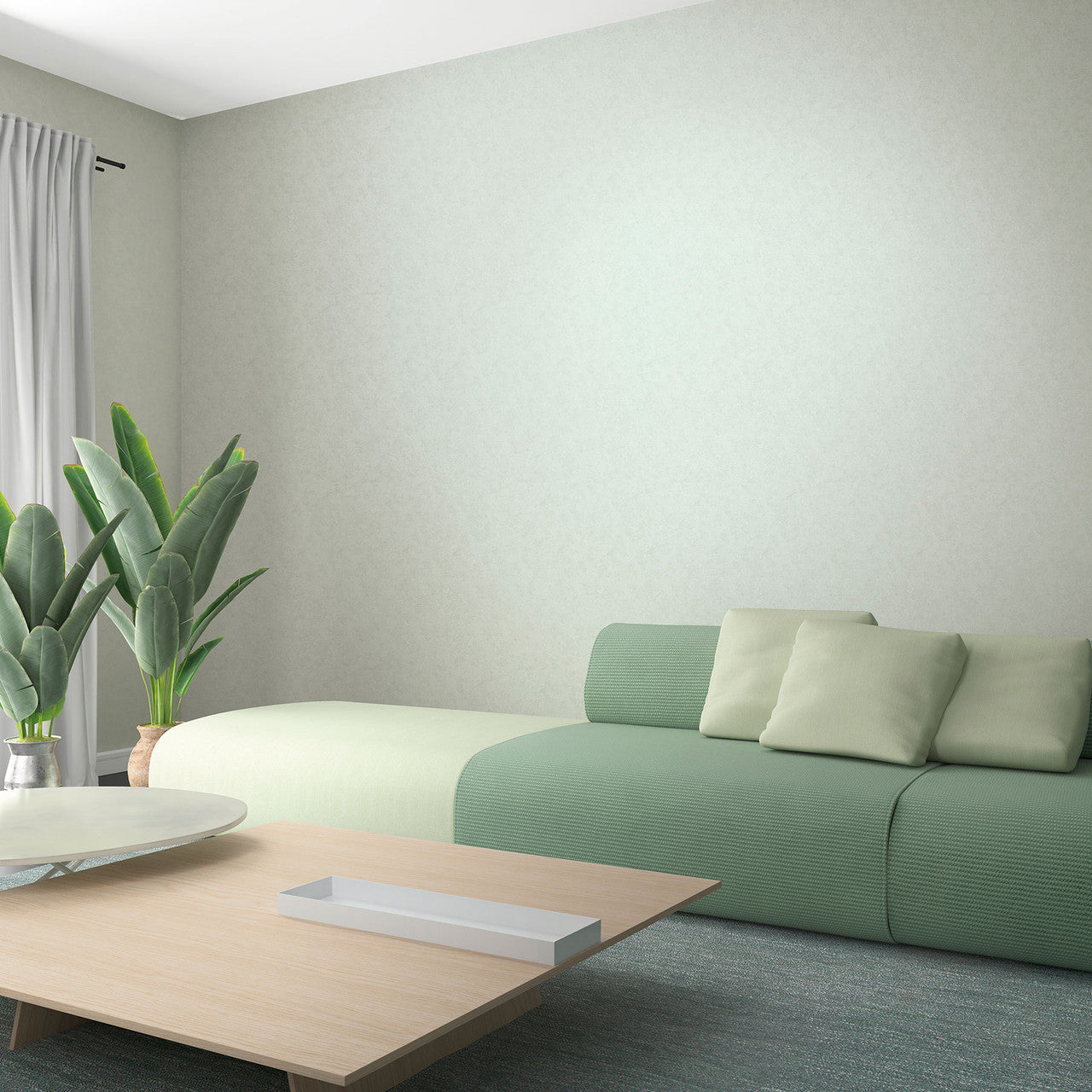 32416 Plain Texture Flora Grey Wallpaper By Galerie