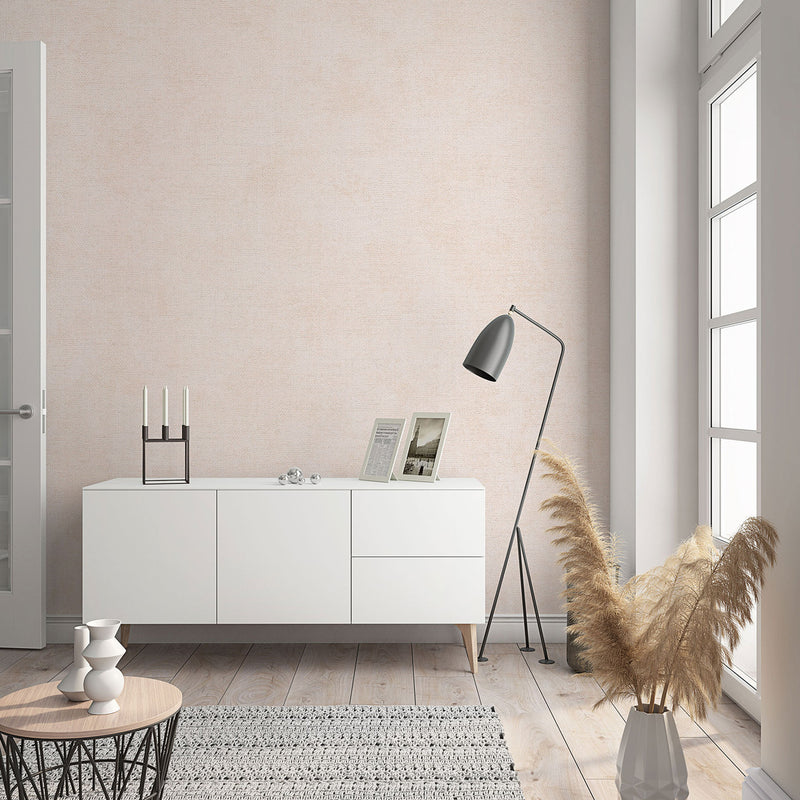 32435 Plain Texture Flora Beige Wallpaper By Galerie
