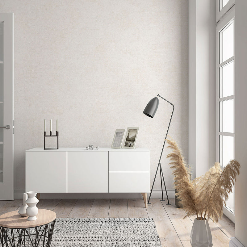 32437 Plain Texture Flora Beige Wallpaper By Galerie