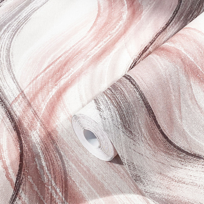 32443 Graphic The New Design Book Rose and Greige Wallpaper By Galerie