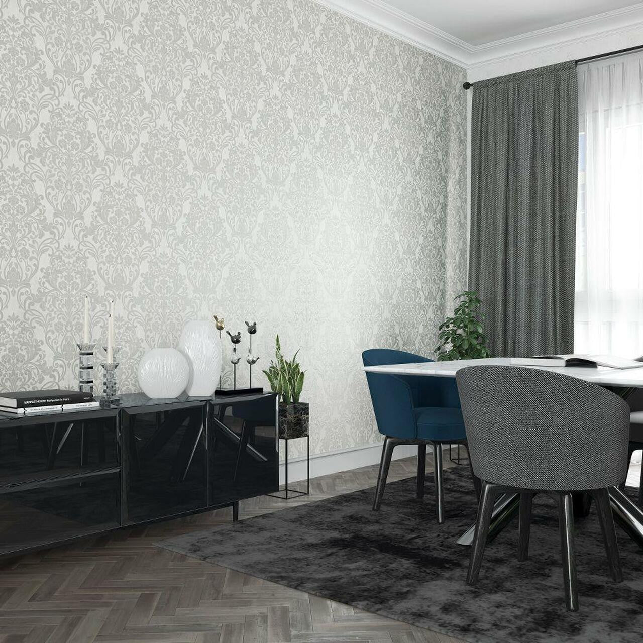 32601 Floral Damask City Glam Wallpaper by Galerie