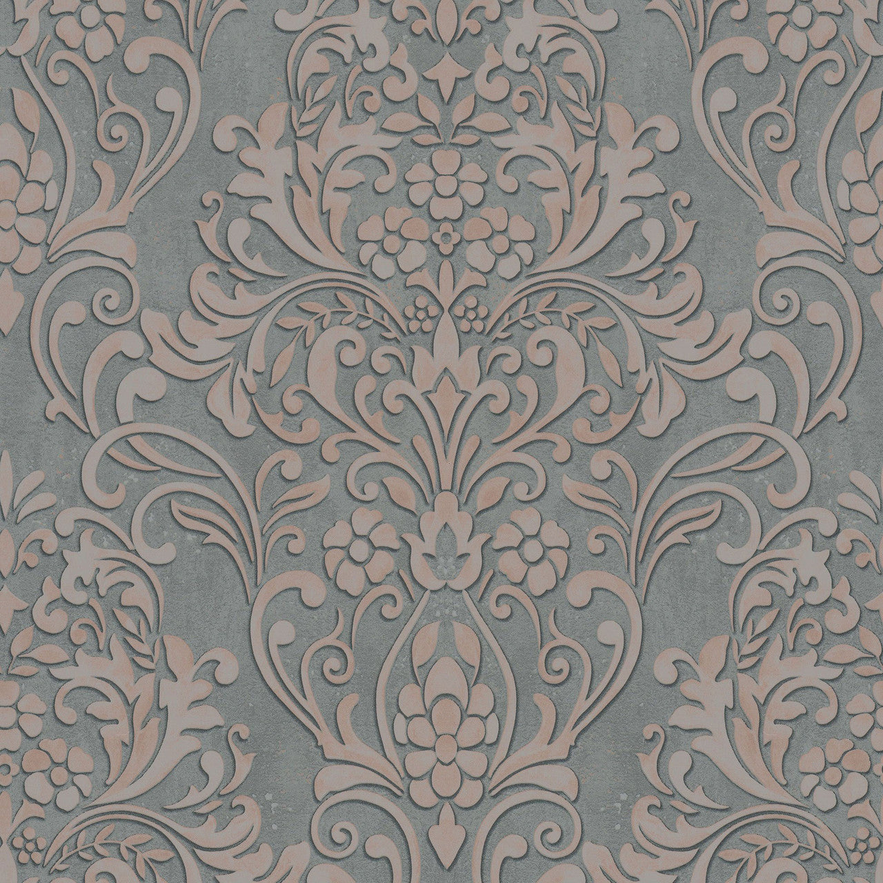 32604 Floral Damask The New Design Book Rose Gold and Grey Wallpaper By Galerie