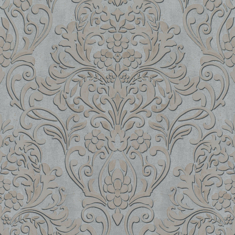 32605 Floral Damask The New Design Book Grey and Gold Wallpaper By Galerie