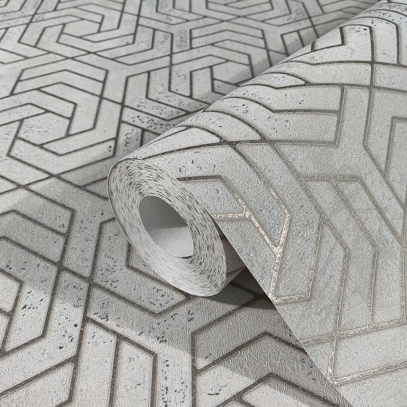 32608 Hex Geometric The New Design Book Beige and Gold Wallpaper By Galerie