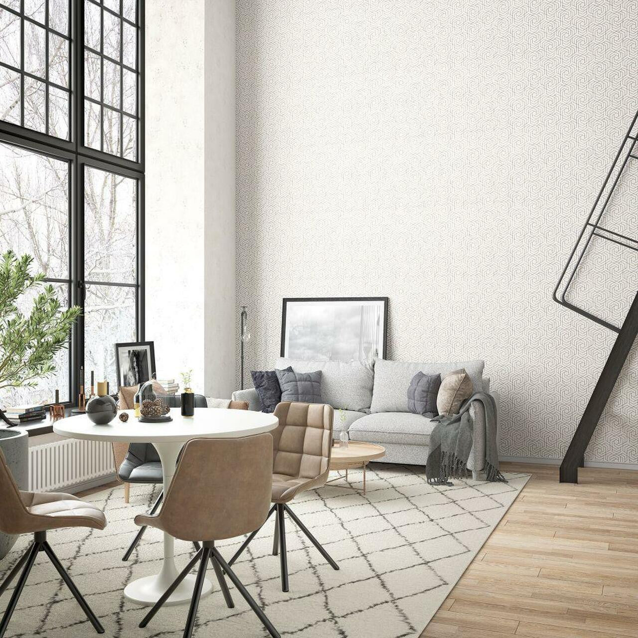 32606 Hex Geometric City Glam Wallpaper by Galerie