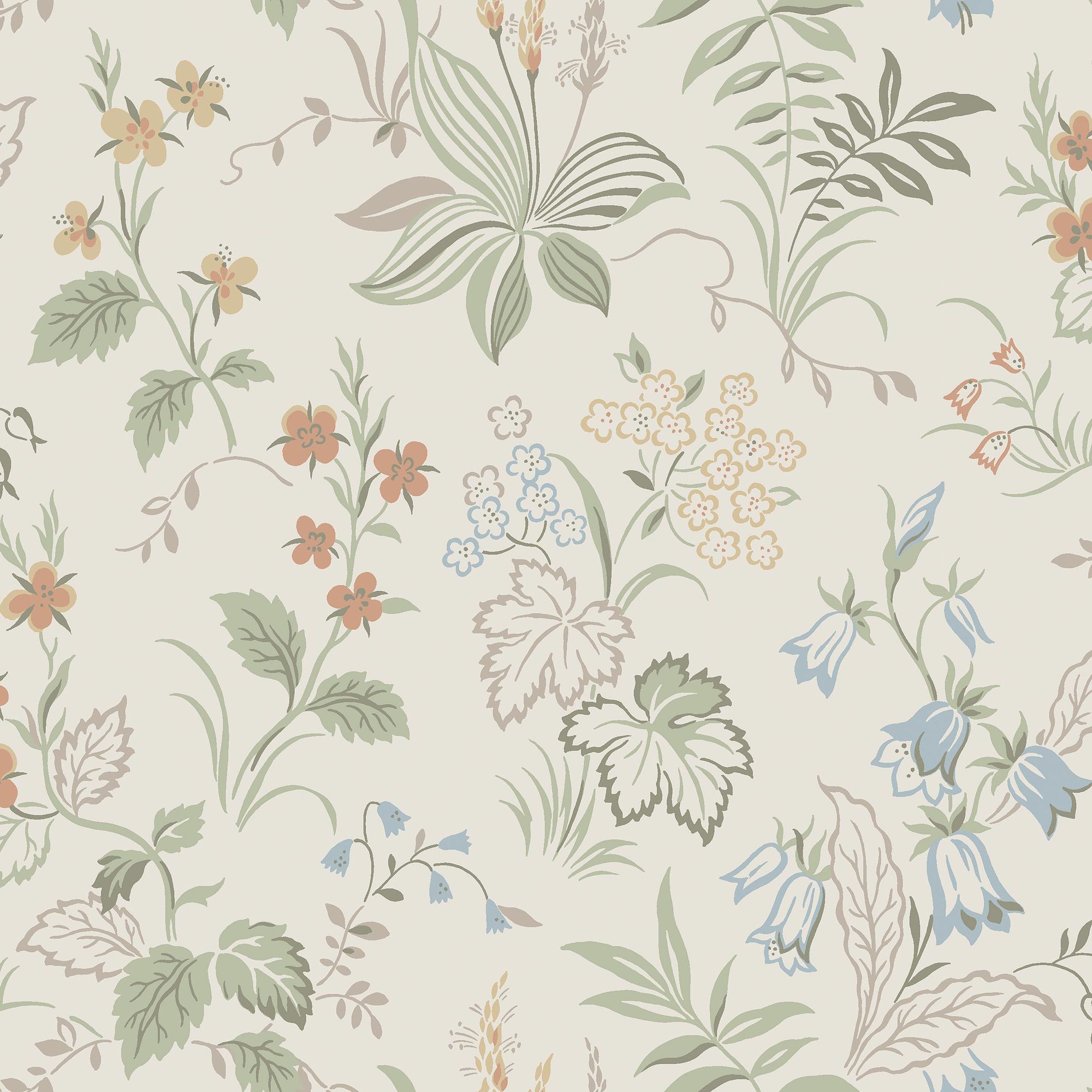 3261 Folklore Multi and Beige Wallpaper by Boråstapeter