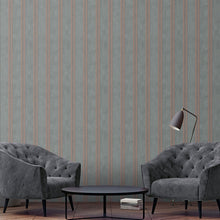 32637 Mixed Stripe The New Design Book Rose Gold and Grey Wallpaper By Galerie