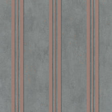 32637 Mixed Stripe The New Design Book Rose Gold and Grey Wallpaper By Galerie