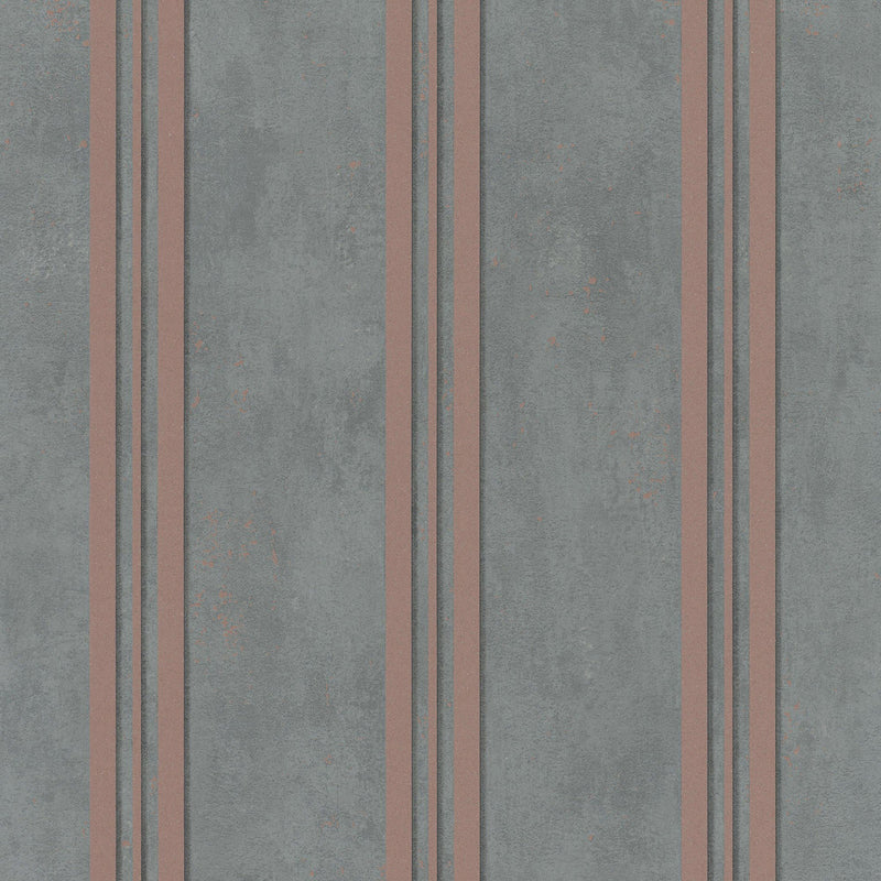 32637 Mixed Stripe The New Design Book Rose Gold and Grey Wallpaper By Galerie