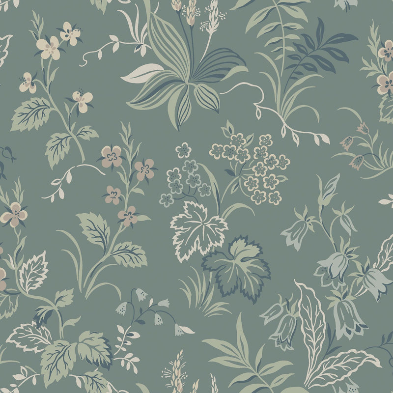 3265 Folklore Multi and Green Wallpaper by Boråstapeter