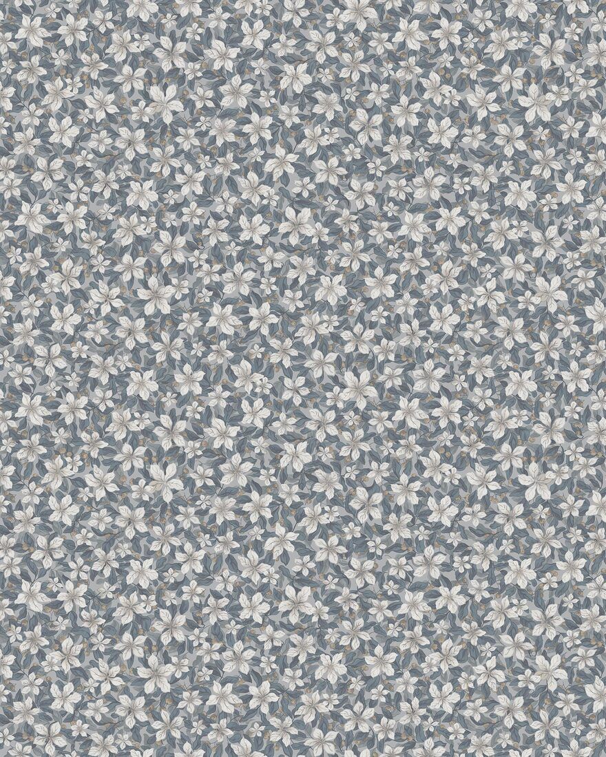 3266 Skogsblomst Blue and White Wallpaper by Boråstapeter