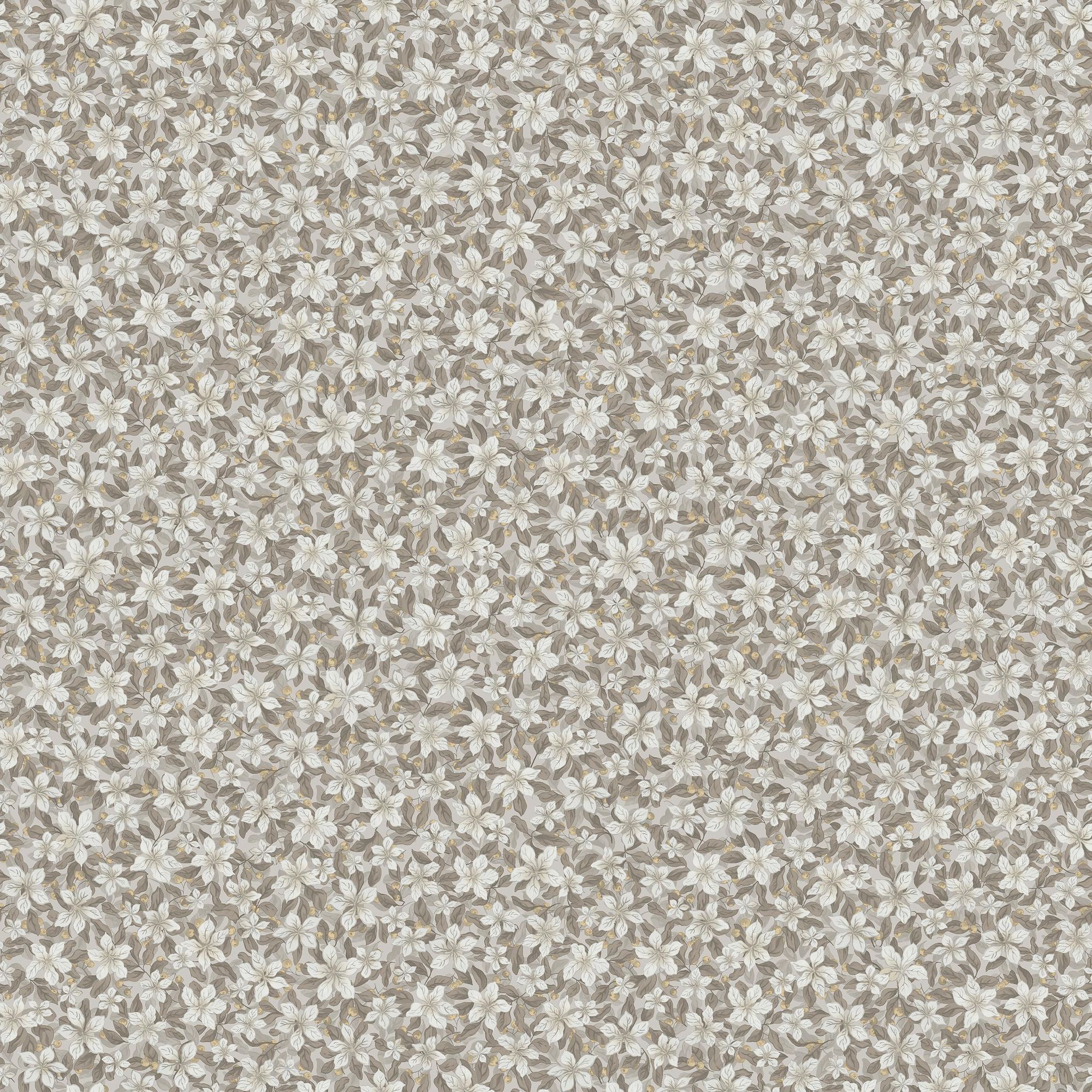 3267 Skogsblomst Beige and White Wallpaper by Boråstapeter