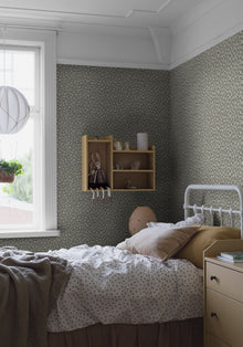 3268 Skogsblomst Green and Beige Wallpaper by Boråstapeter