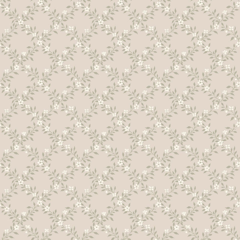 3271 Sommarslöja Beige and Green Wallpaper by Boråstapeter