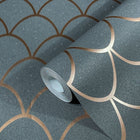 32721 Arch The New Design Book Dark Grey and Rose Gold Wallpaper By Galerie