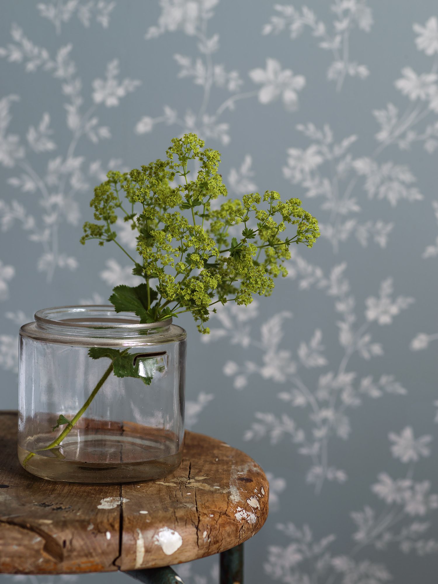 3272 Ängsblomma Blue and White Wallpaper by Boråstapeter