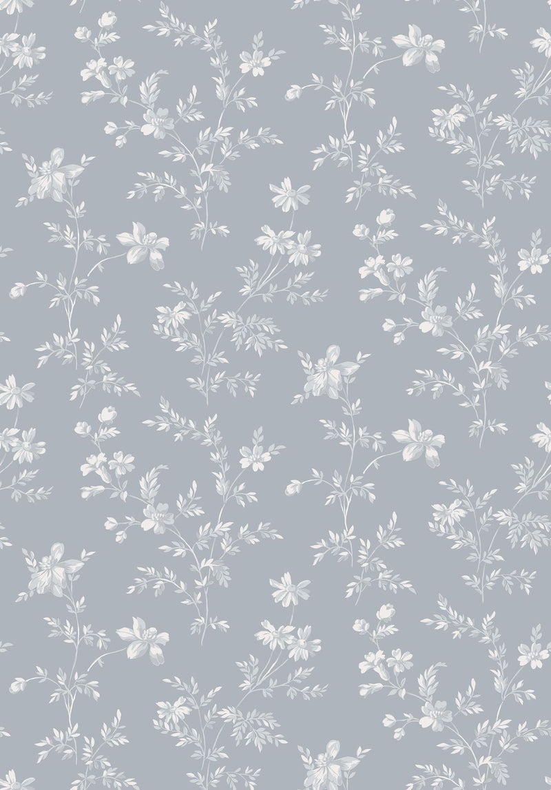 3272 Ängsblomma Blue and White Wallpaper by Boråstapeter