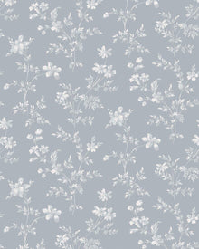 3272 Ängsblomma Blue and White Wallpaper by Boråstapeter