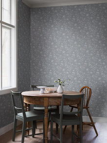 3272 Ängsblomma Blue and White Wallpaper by Boråstapeter