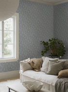 3272 Ängsblomma Blue and White Wallpaper by Boråstapeter