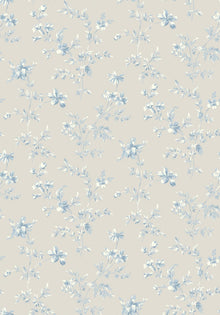 3273 Ängsblomma Beige and Blue Wallpaper by Boråstapeter