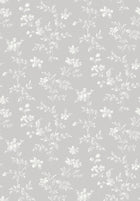 3274 Ängsblomma Grey and White Wallpaper by Boråstapeter