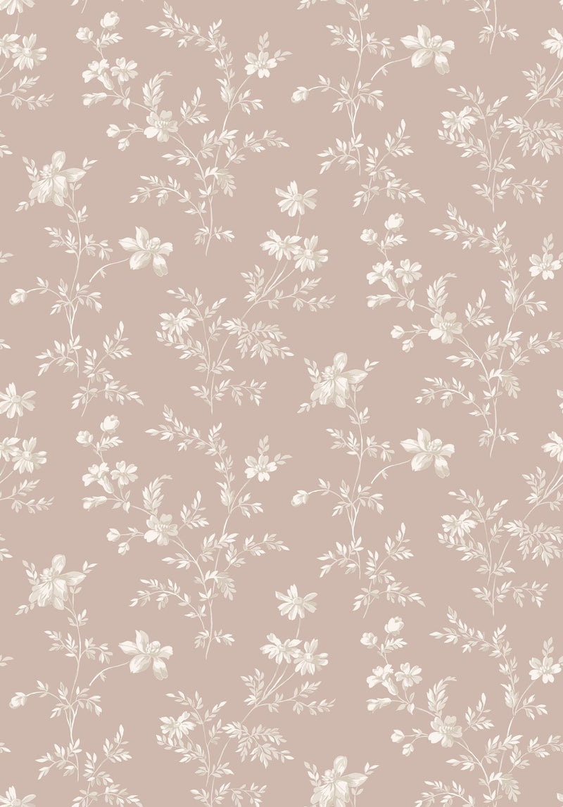 3275 Ängsblomma Pink and White Wallpaper by Boråstapeter