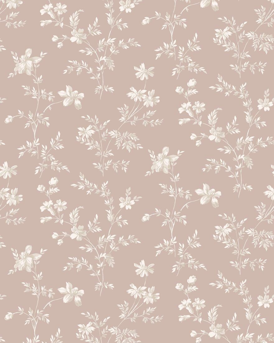 3275 Ängsblomma Pink and White Wallpaper by Boråstapeter