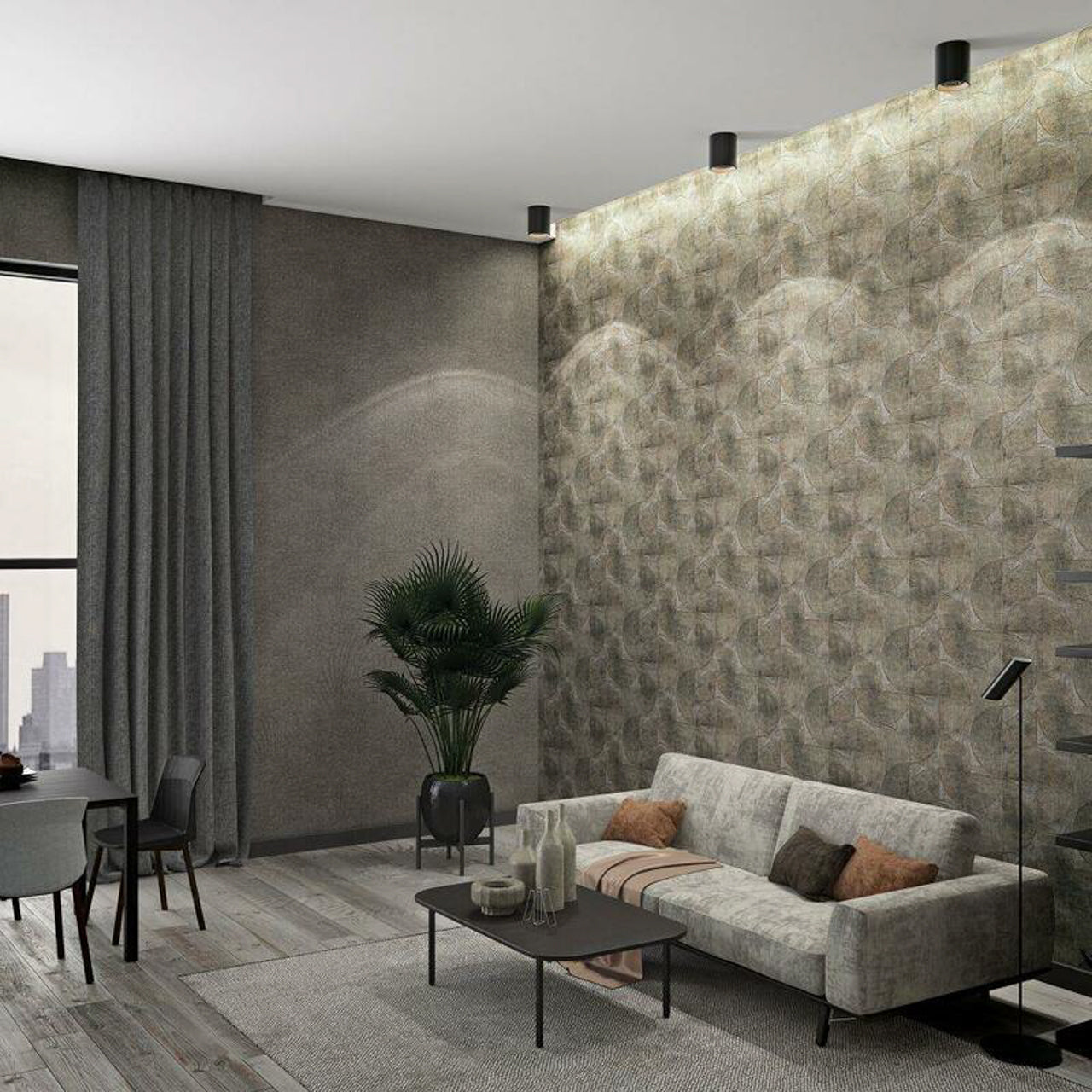 32821 Rustic Circle Perfecto 2 Wallpaper by Galerie