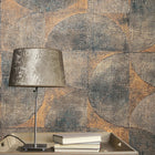 32822 Rustic Circle The New Design Book Orange, Brown and Black Wallpaper By Galerie
