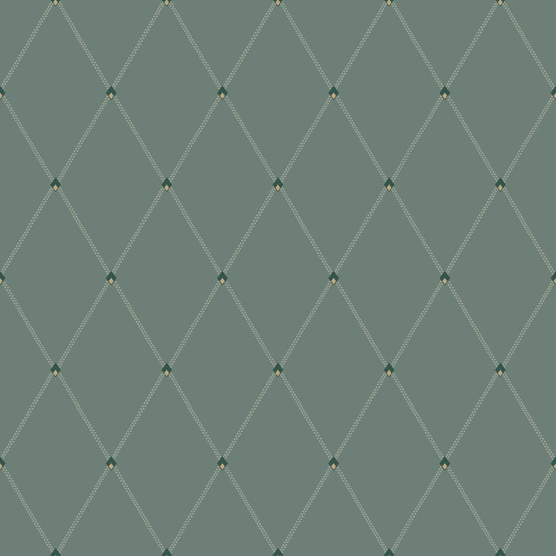 3282 Fredrik Green and Grey Wallpaper by Boråstapeter