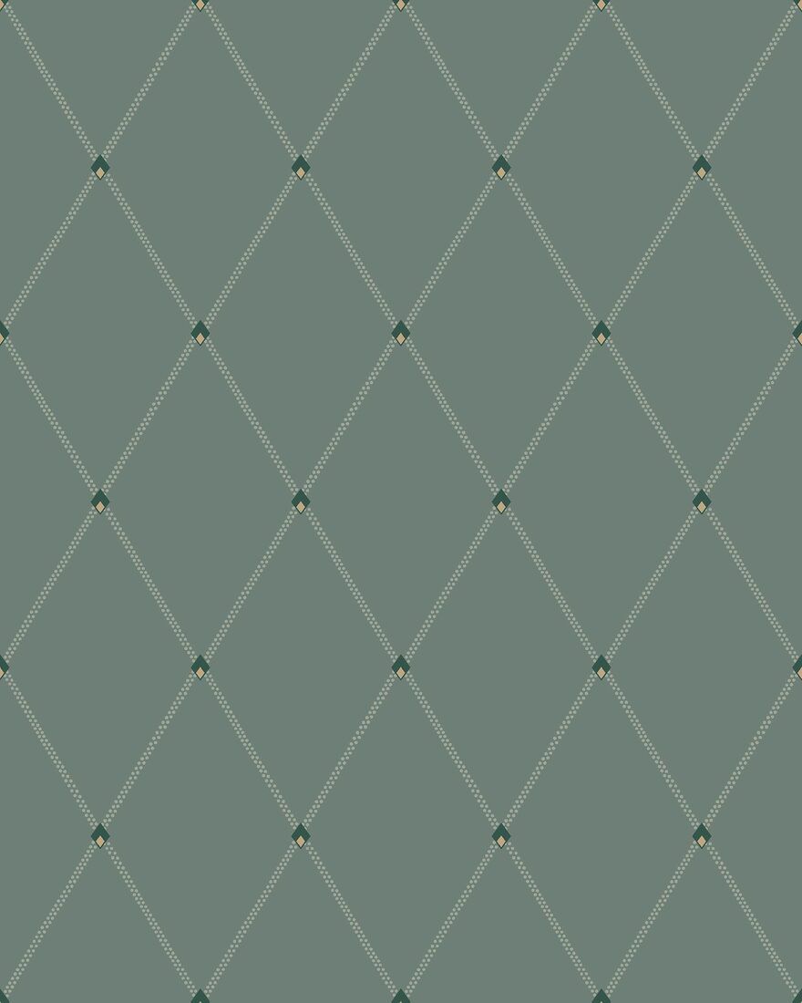 3282 Fredrik Green and Grey Wallpaper by Boråstapeter