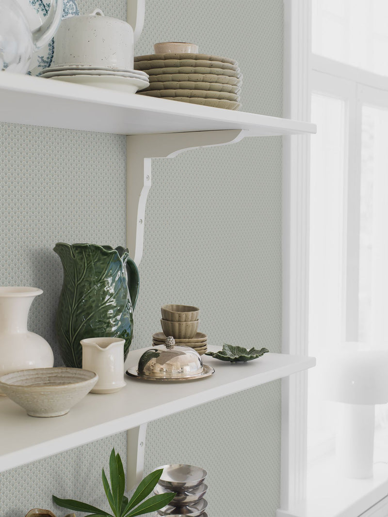 3288 Fredrika Green and Beige Wallpaper by Boråstapeter
