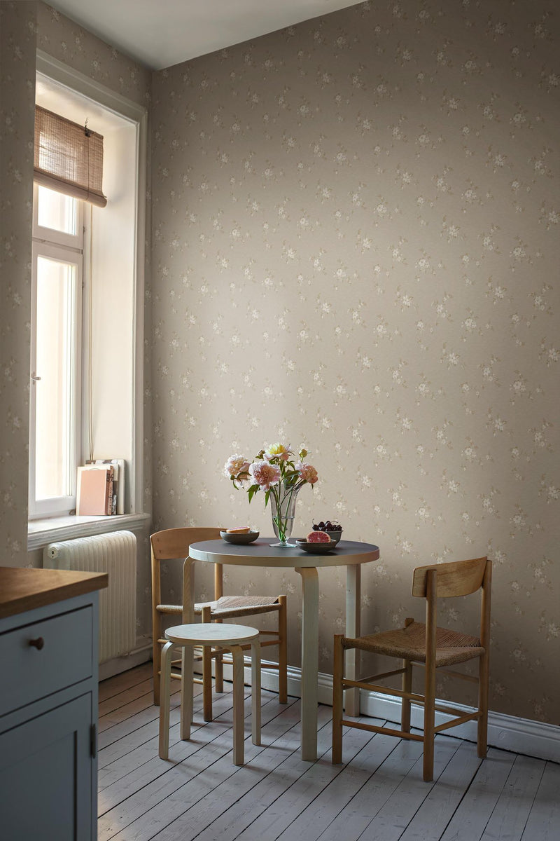 3289 Saga Beige and Beige Wallpaper by Boråstapeter