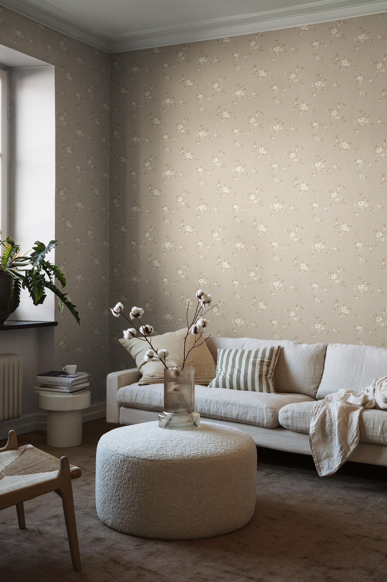 3289 Saga Beige and Beige Wallpaper by Boråstapeter