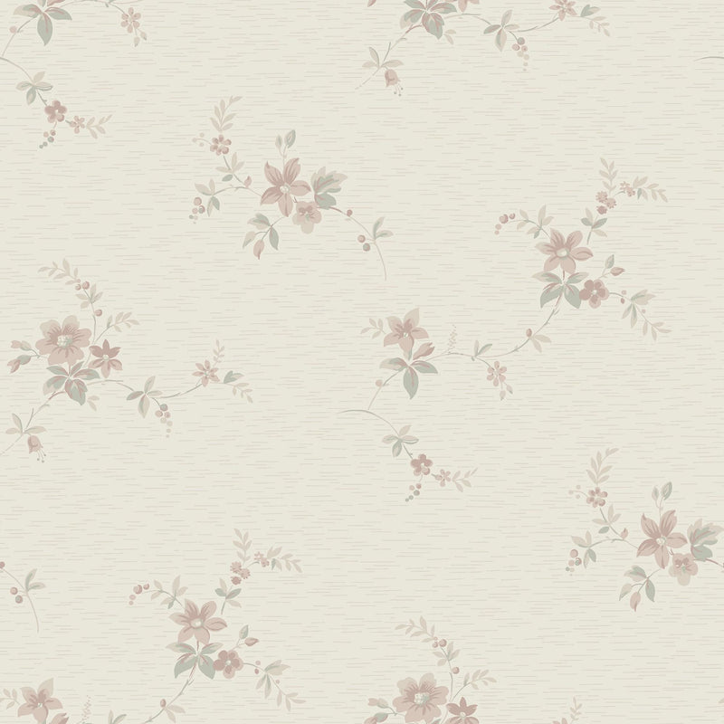 3290 Saga Beige and Pink Wallpaper by Boråstapeter