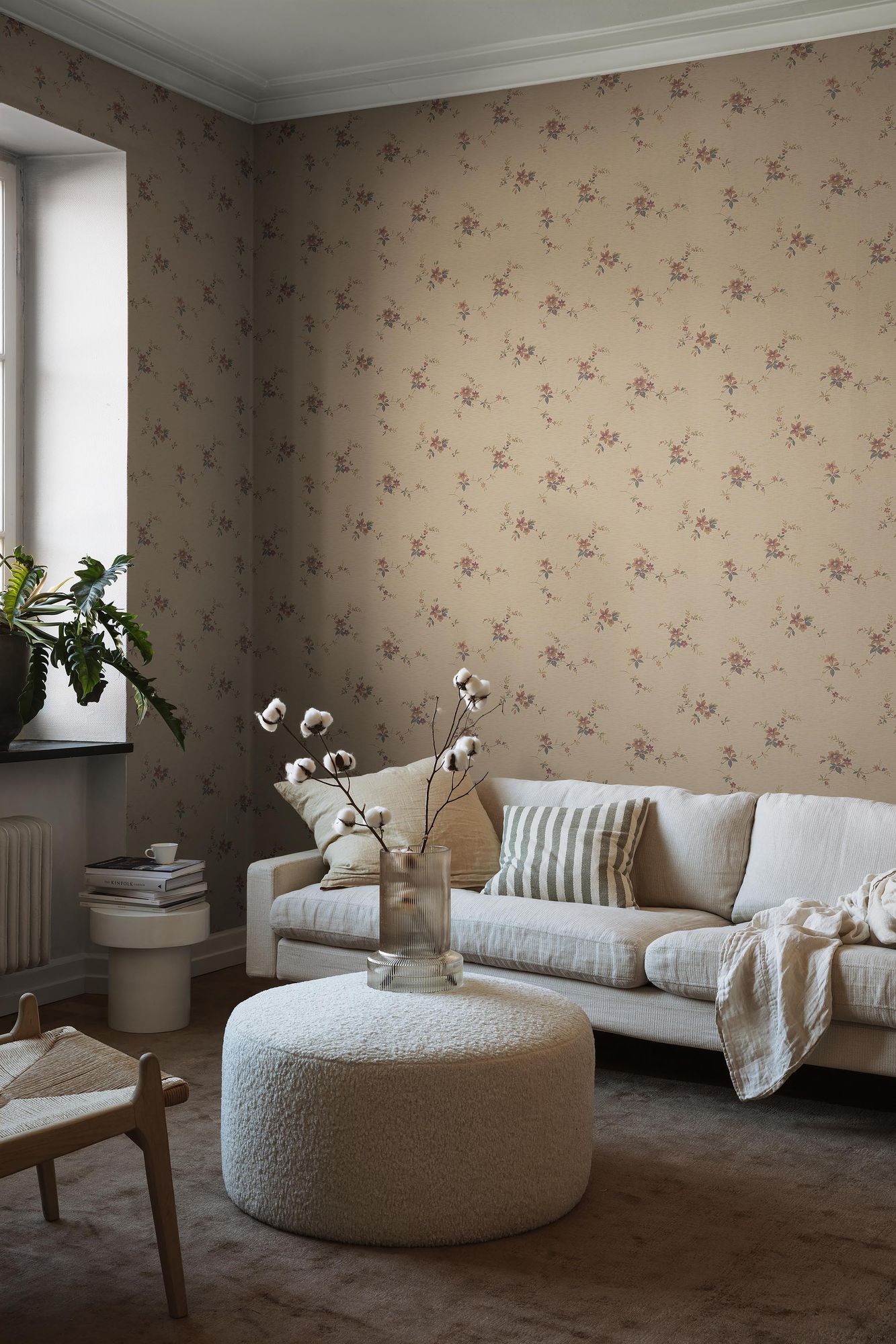 3291 Saga Beige and Multi Wallpaper by Boråstapeter