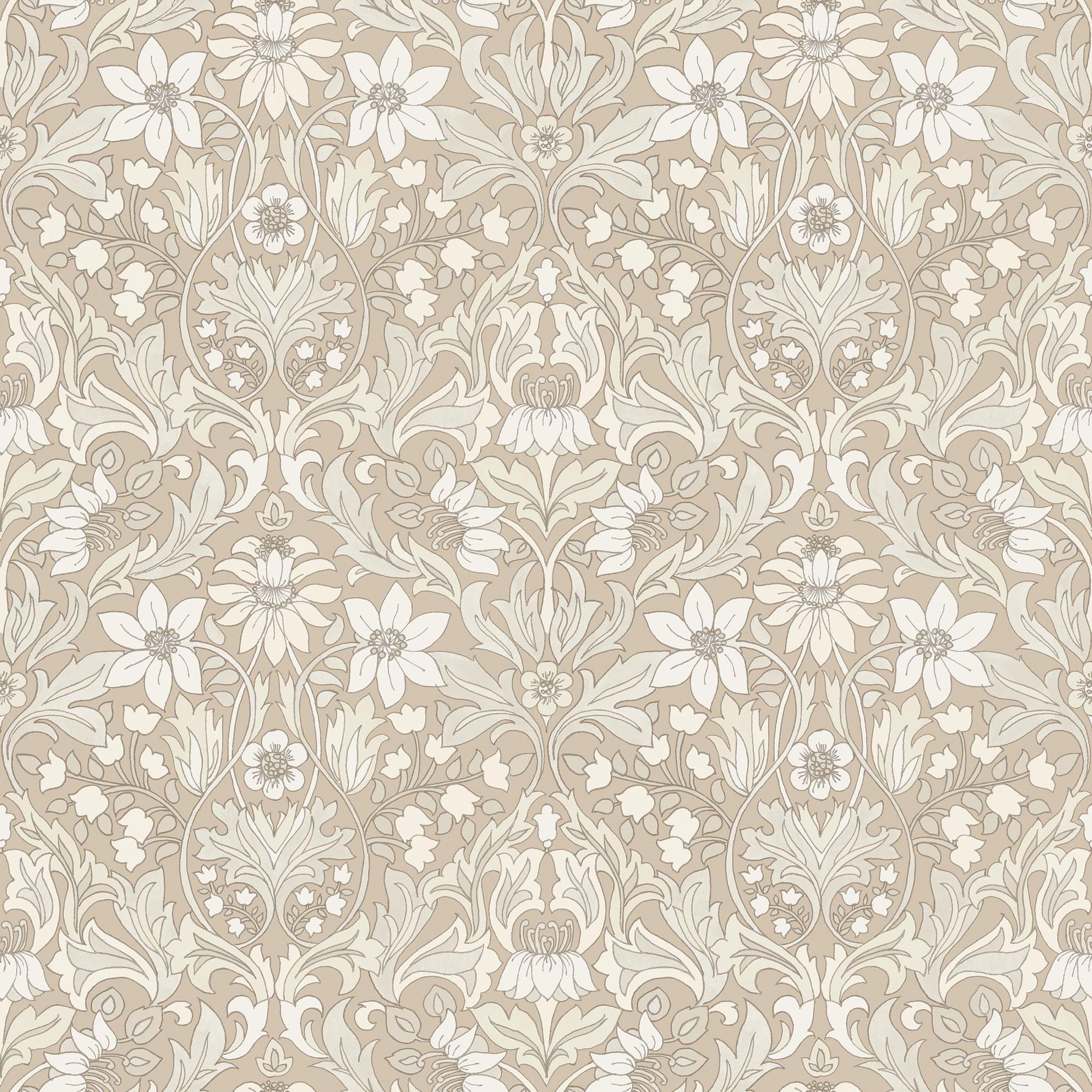 3293 Blomsterfröjd Beige and Multi Wallpaper by Boråstapeter