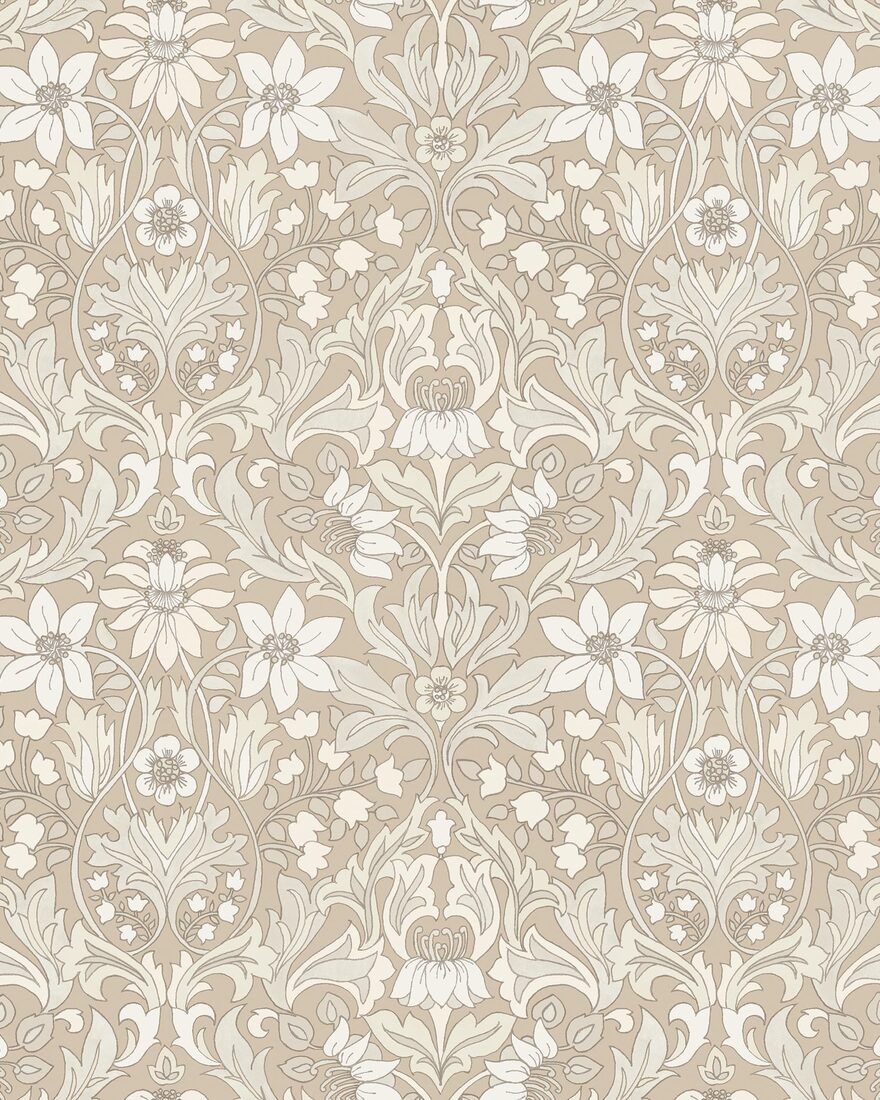3293 Blomsterfröjd Beige and Multi Wallpaper by Boråstapeter