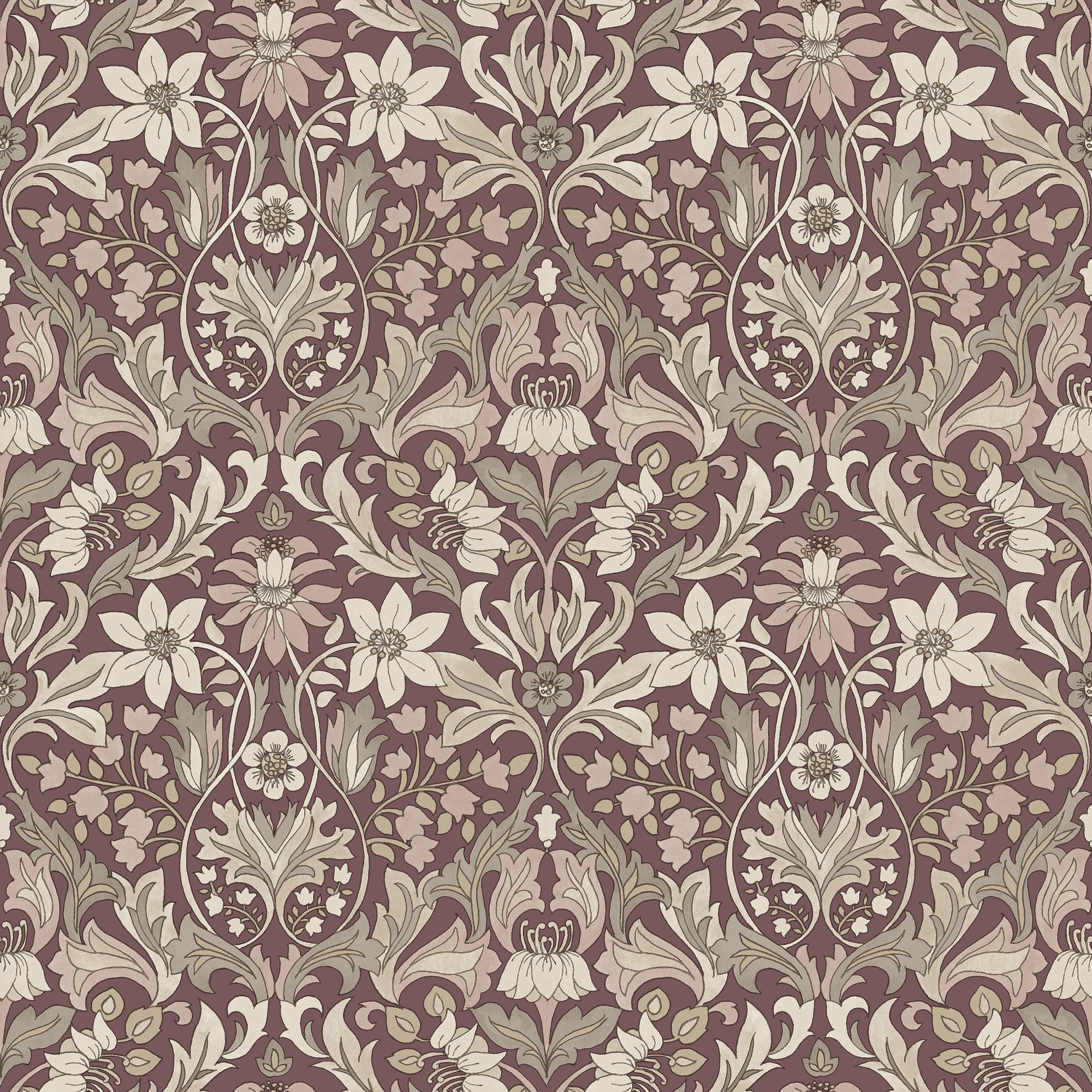 3294 Blomsterfröjd Red and Multi Wallpaper by Boråstapeter