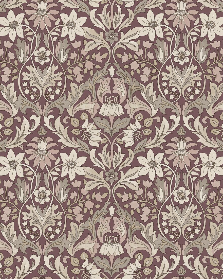 3294 Blomsterfröjd Red and Multi Wallpaper by Boråstapeter