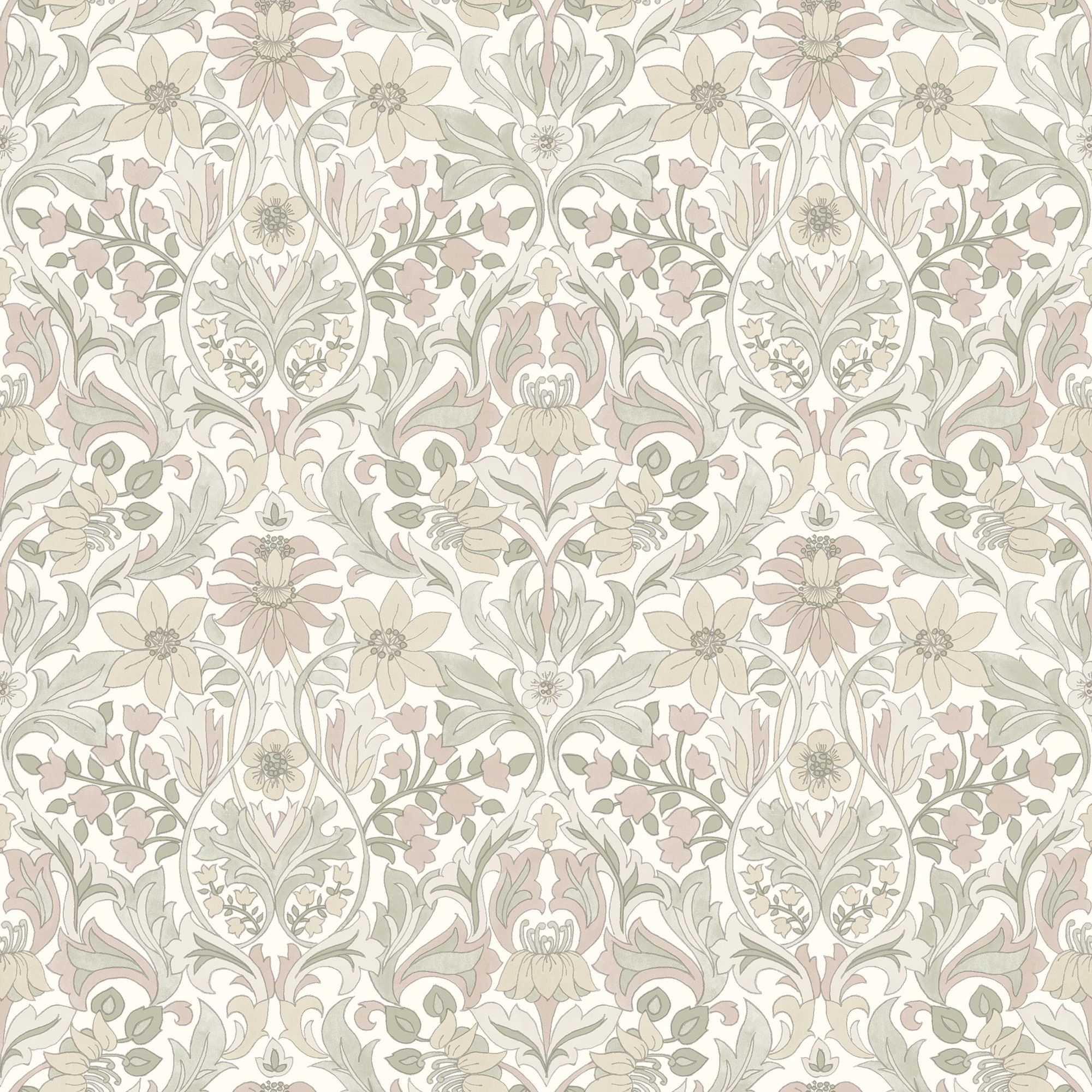 3295 Blomsterfröjd Beige and Multi Wallpaper by Boråstapeter