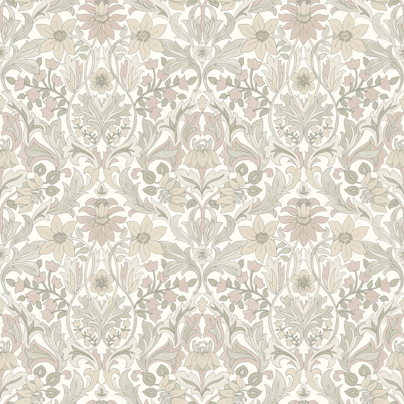 3295 Blomsterfröjd Beige and Multi Wallpaper by Boråstapeter