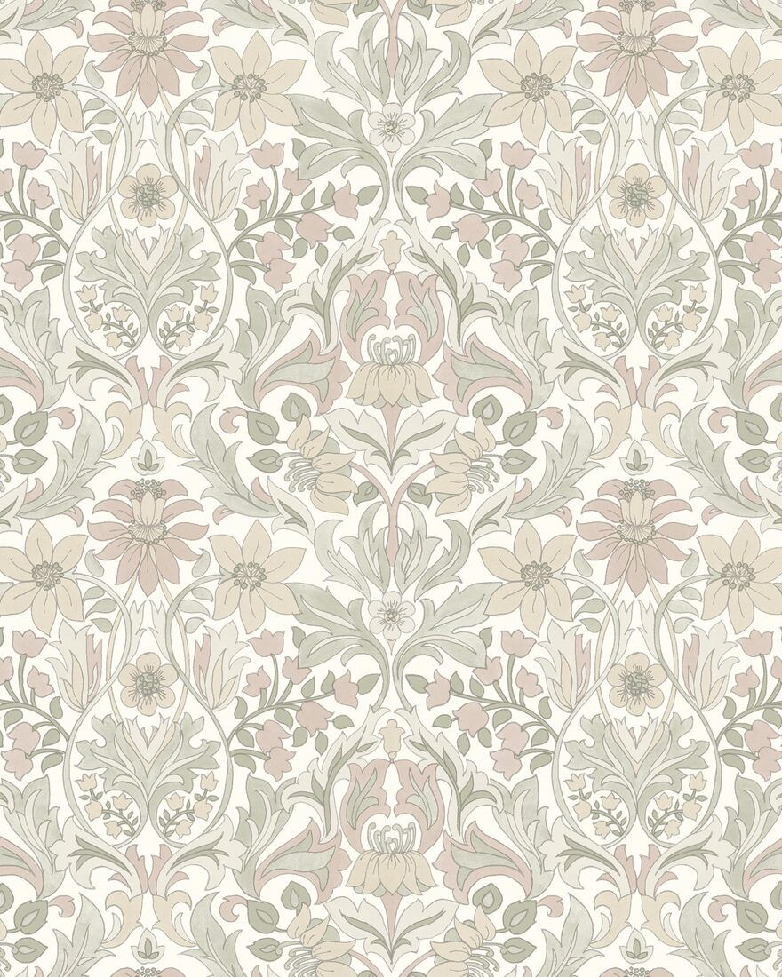 3295 Blomsterfröjd Beige and Multi Wallpaper by Boråstapeter