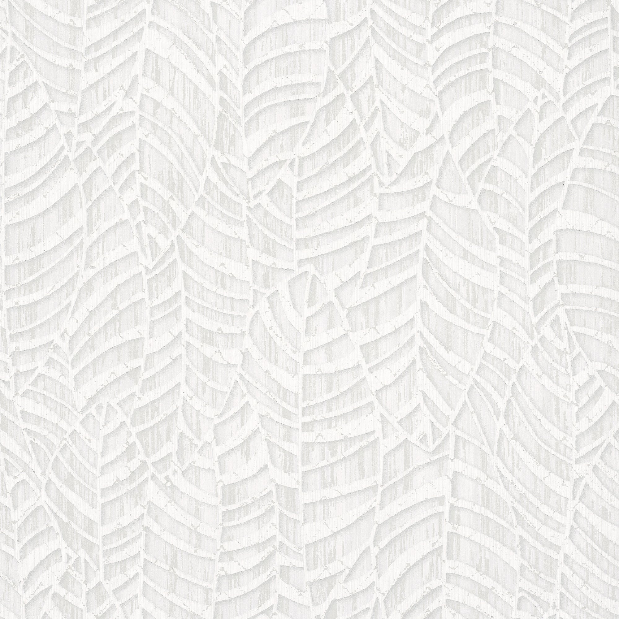 32972 Serene Leaves White and Grey Wallpaper By Galerie